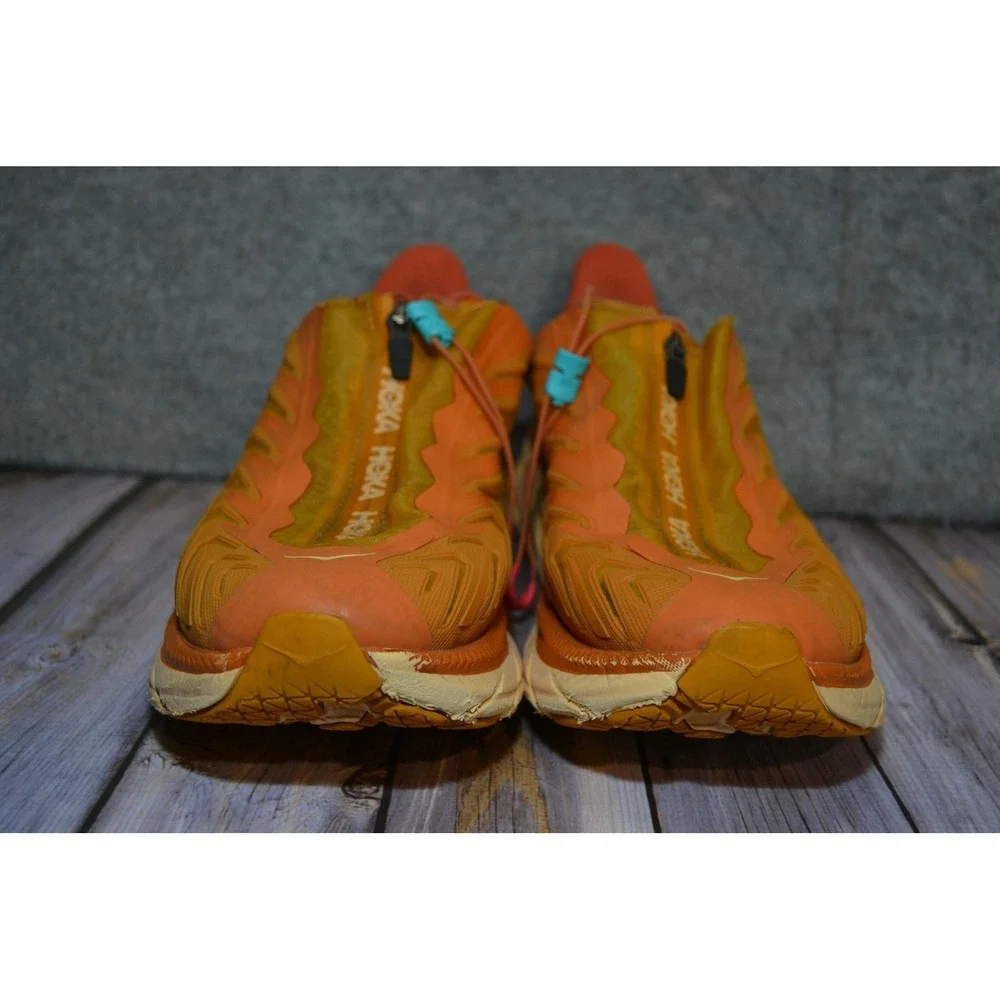 Hoka One One Project Clifton Shoes Mens 12 Orange Running Sneakers 1127924‎ DSBO